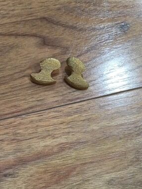 Gold Textured Sculptural Stud Earrings - Women Jewelry Earrings